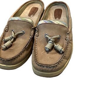 Sperry Top-Sider Women's Size 7 Boat Shoes Leather Slip On Open Back Mule